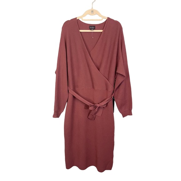 Nicole Miller Women's Red Suplice Long Sleeves Knitted Maxi Dress Size XL NWT - Picture 1 of 12